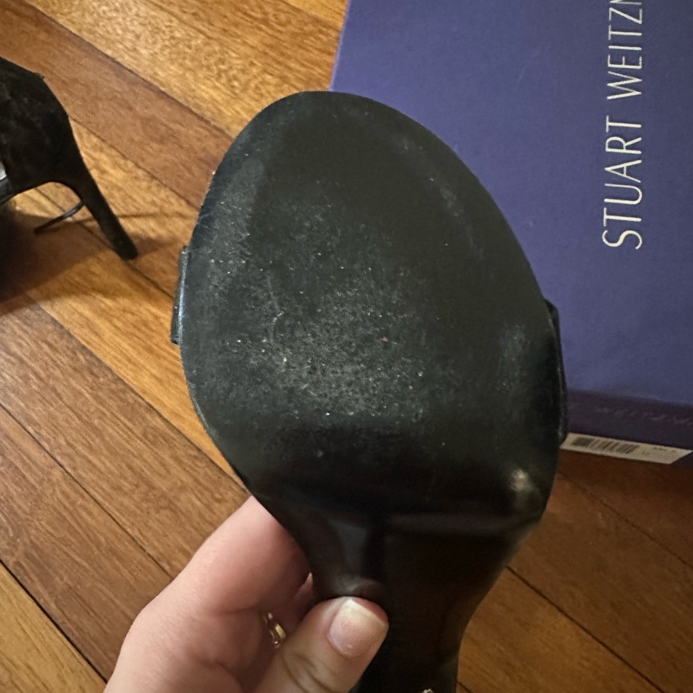 Stuart Weitzman Black High-Heeled Sandals - Picture 4 of 6